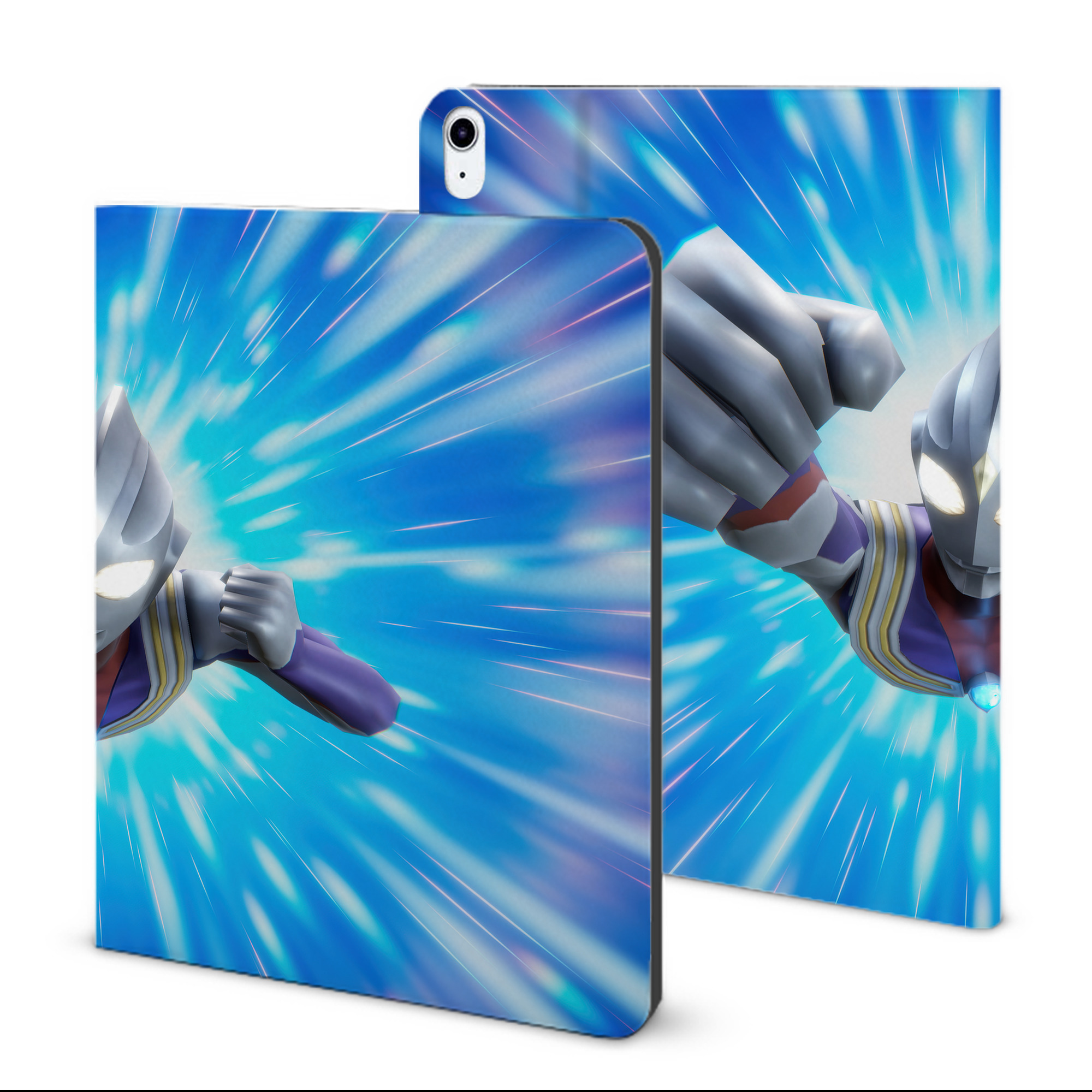 （画像用） ウルトラマン Ultraman IPad ケース ブック型 PUレザー TPU 耐衝撃 軽量 薄型 ペン収納なし 全面保護 IPad 各モデル対応